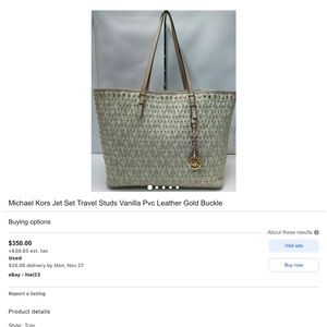 Jet Set Michael Kors cream studded purse